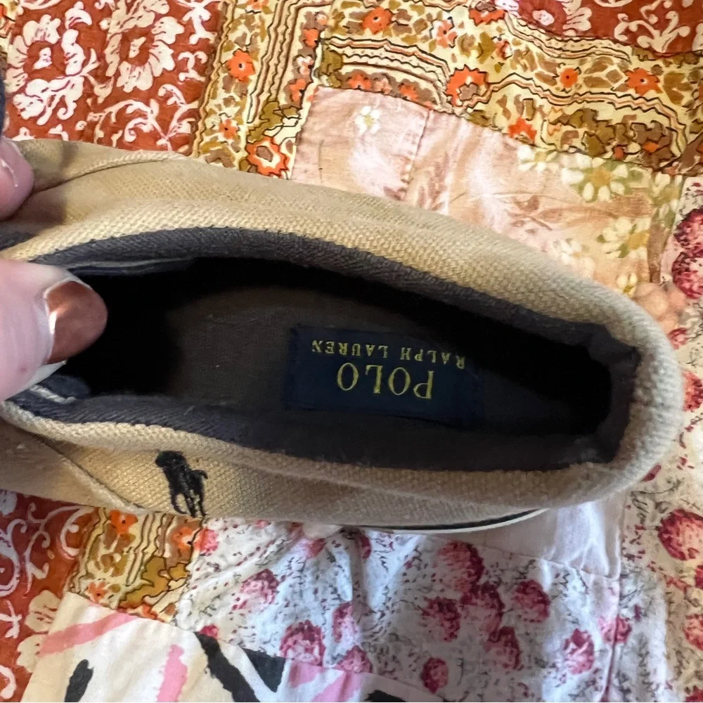 Boys 1 Ralph Lauren Tan Canvas Sneakers